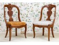 Elegant Pair Of Antique Italian Walnut Finished Side Chair Frames