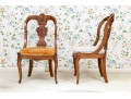 Elegant Pair Of Antique Italian Walnut Finished Side Chair Frames