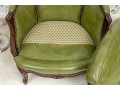 Quality French Louis XV Style Leather Upholstered Bergere