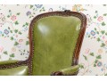 Quality French Louis XV Style Leather Upholstered Bergere