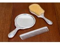 Antique Three Piece Sterling Silver Mounted Vanity Set