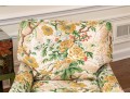 Vintage Pair Of Kindel Fine Floral Chintz Upholstered Club Chairs, With Accent Pillows