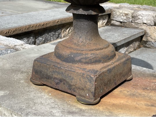 Pair Of Vintage Iron Neoclassical Garden Urns
