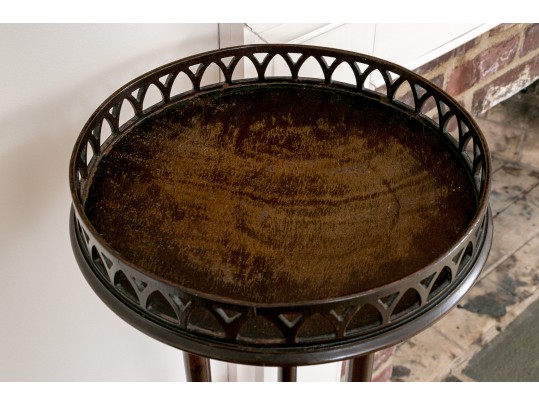 Vintage Pair Of Irwin Chinoiserie Carved Mahogany, Faux Bamboo Fern Stands