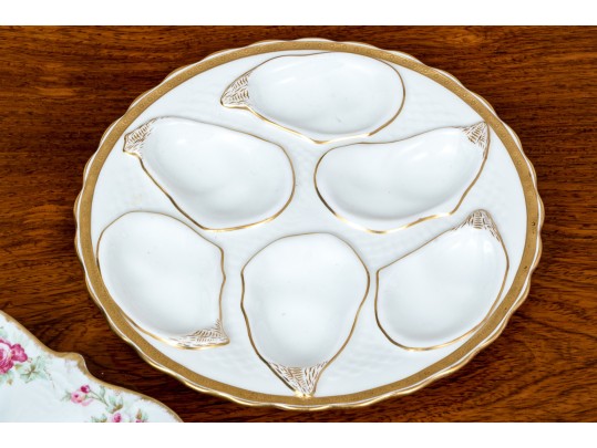 An English, Mintons And French, Limoges Oyster Plates