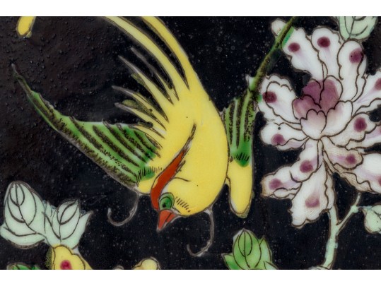 Pair Of Chinese Famille Noire Porcelain Vases, Mounted As Table Lamps