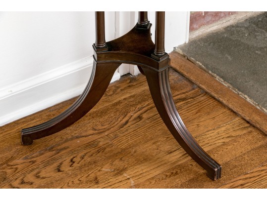 Vintage Pair Of Irwin Chinoiserie Carved Mahogany, Faux Bamboo Fern Stands