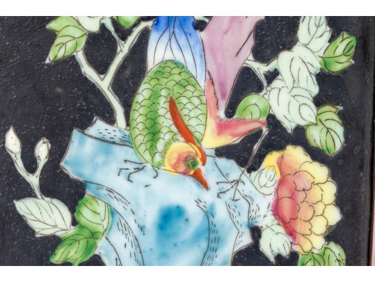 Pair Of Chinese Famille Noire Porcelain Vases, Mounted As Table Lamps