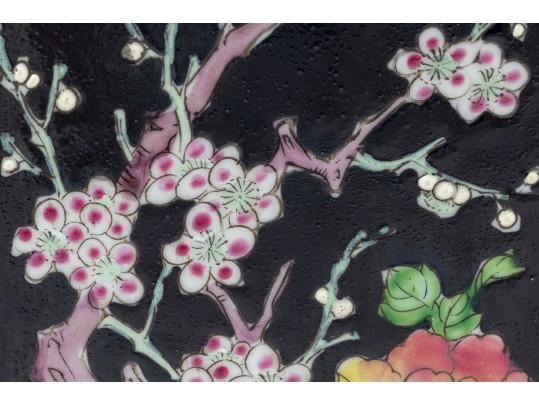 Pair Of Chinese Famille Noire Porcelain Vases, Mounted As Table Lamps