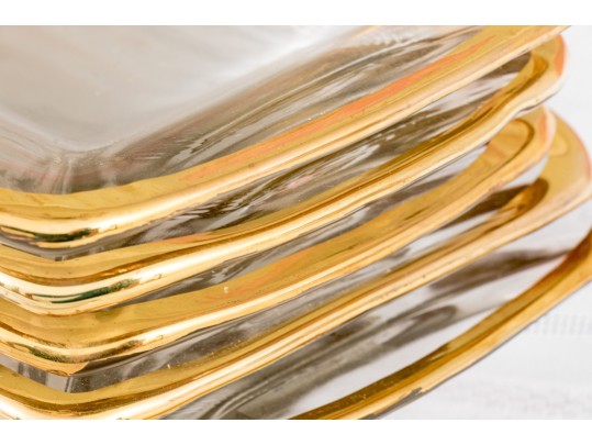 Fabulous Vintage Set Of 12 Italian Gold Rimmed Plates