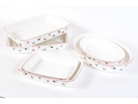 Six Villeroy And Boch ‘Petite Fleur’ Baking Dishes