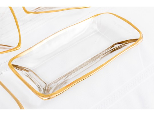 Fabulous Vintage Set Of 12 Italian Gold Rimmed Plates