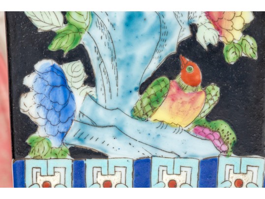 Pair Of Chinese Famille Noire Porcelain Vases, Mounted As Table Lamps