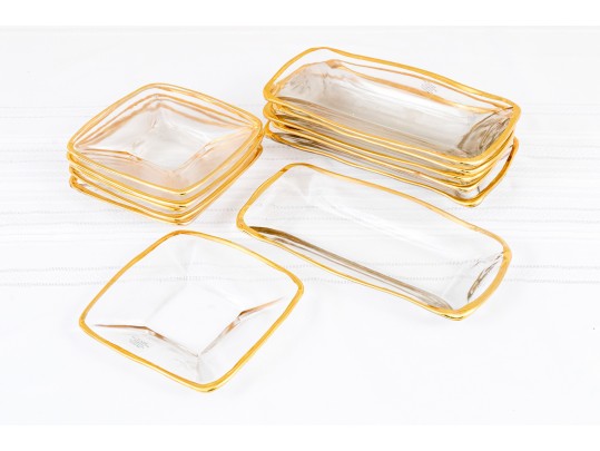 Fabulous Vintage Set Of 12 Italian Gold Rimmed Plates