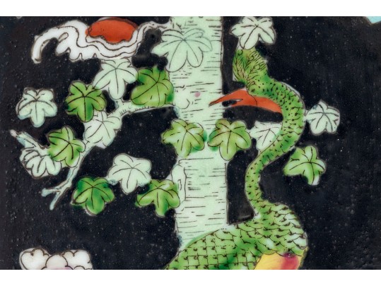 Pair Of Chinese Famille Noire Porcelain Vases, Mounted As Table Lamps