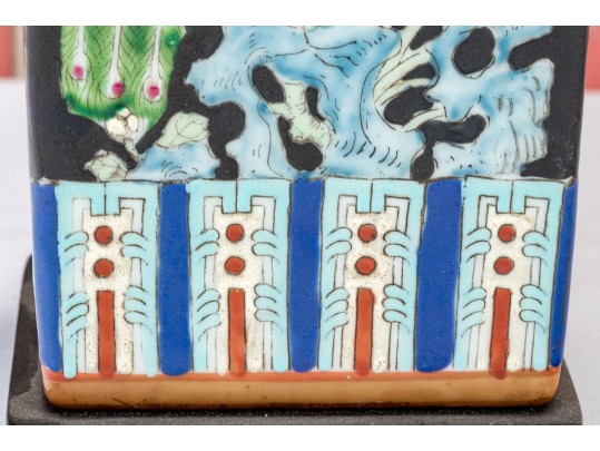 Pair Of Chinese Famille Noire Porcelain Vases, Mounted As Table Lamps