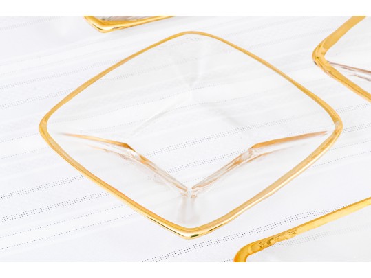 Fabulous Vintage Set Of 12 Italian Gold Rimmed Plates