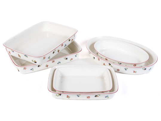 Six Villeroy And Boch ‘Petite Fleur’ Baking Dishes