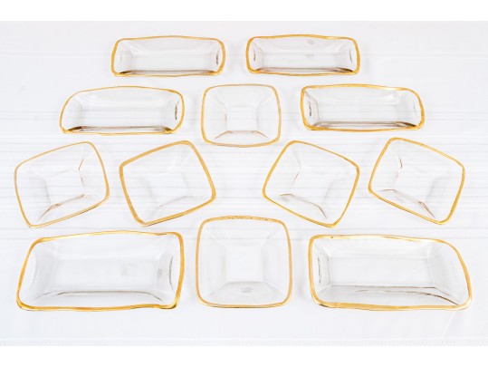 Fabulous Vintage Set Of 12 Italian Gold Rimmed Plates