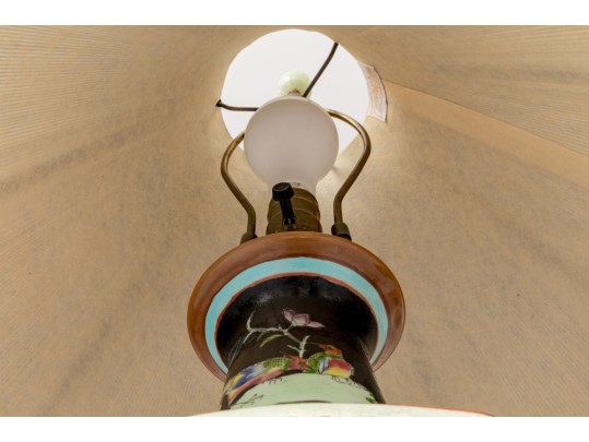 Pair Of Chinese Famille Noire Porcelain Vases, Mounted As Table Lamps