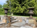 Pair Of Vintage Iron Neoclassical Garden Urns
