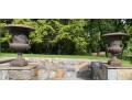 Pair Of Vintage Iron Neoclassical Garden Urns
