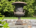 Pair Of Vintage Iron Neoclassical Garden Urns
