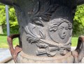 Pair Of Vintage Iron Neoclassical Garden Urns