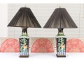 Pair Of Chinese Famille Noire Porcelain Vases, Mounted As Table Lamps