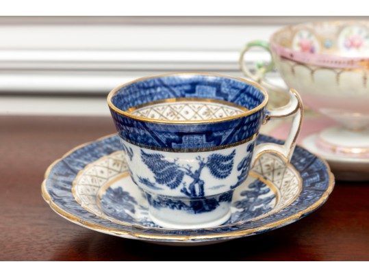 Mixed Antique Porcelain Teacups & Saucers