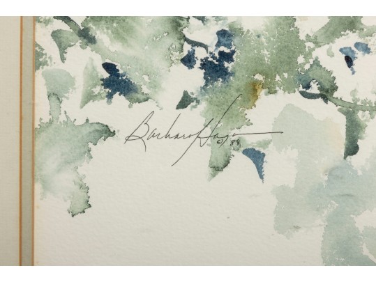 Barbara Hagan (American, B. 1938) Original Floral Watercolor 