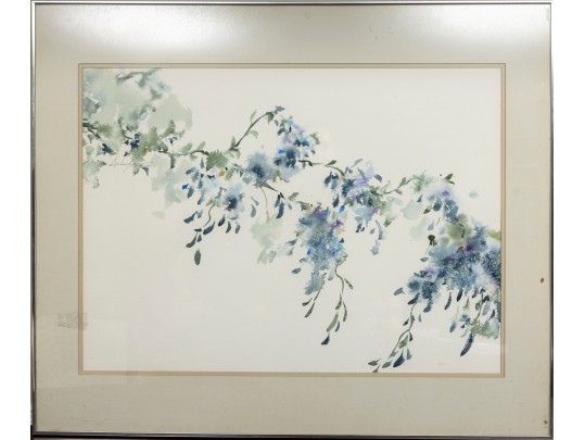 Barbara Hagan (American, B. 1938) Original Floral Watercolor 