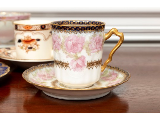Mixed Antique Porcelain Teacups & Saucers