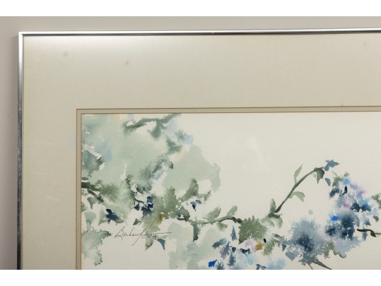 Barbara Hagan (American, B. 1938) Original Floral Watercolor 