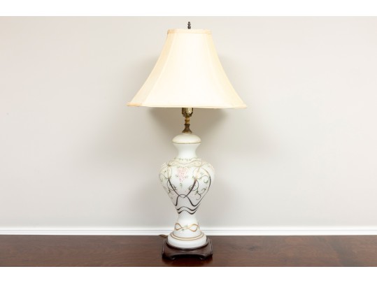 Bohemian Matte Milk Glass Table Lamp