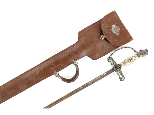 Antique Henderson Ames Century Masonic Knight's Templar Sword & Scabbard