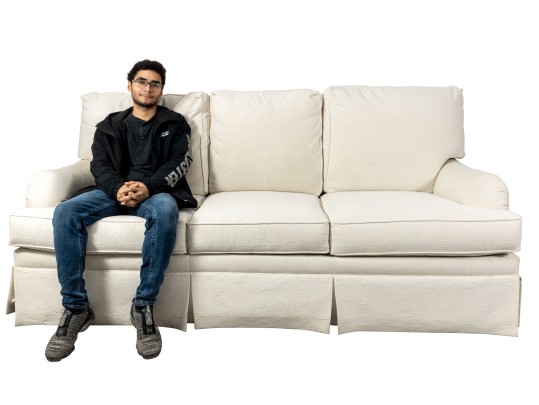 Custom Ethan Allen Transitional Sofa In White