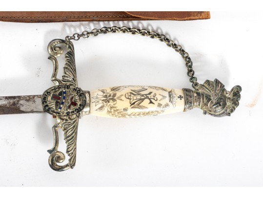 Antique Henderson Ames Century Masonic Knight's Templar Sword & Scabbard
