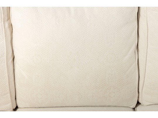 Custom Ethan Allen Transitional Sofa In White