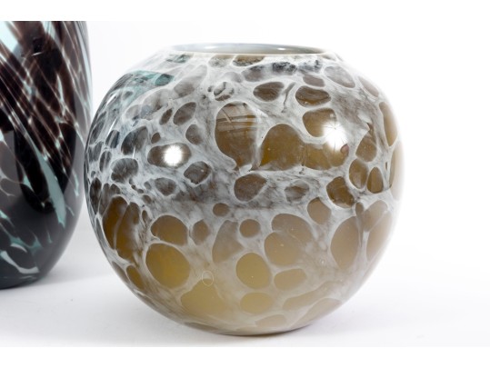 Trio Of Murano Style Glass Vases