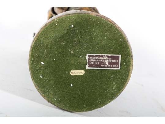 Resin Art Nouveau Angel With Horn Candlestick Holders