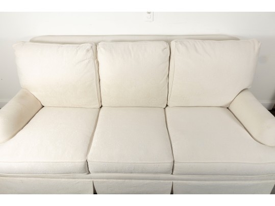 Custom Ethan Allen Transitional Sofa In White