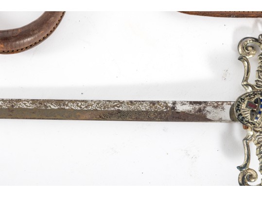 Antique Henderson Ames Century Masonic Knight's Templar Sword & Scabbard