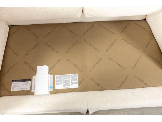 Custom Ethan Allen Transitional Sofa In White
