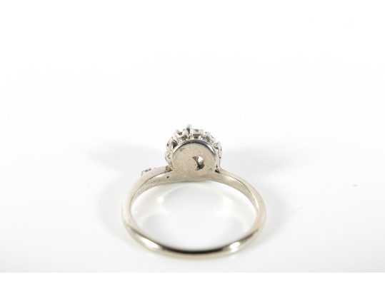 14K White Gold & Diamond Ring (Size 6.25)