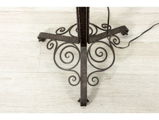 Vintage Iron Torchiere Floor Lamp