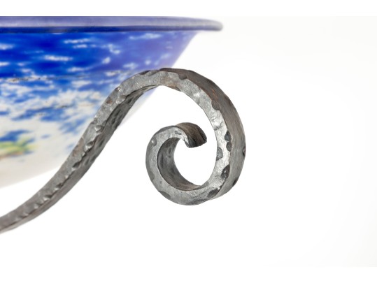 Vintage Iron Torchiere Floor Lamp