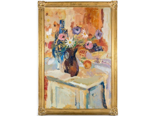 Vintage Oil On Canvas Signed Still Life Painting