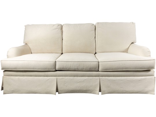 Custom Ethan Allen Transitional Sofa In White