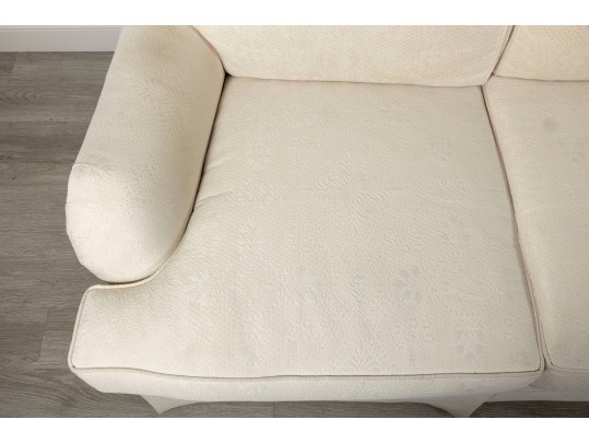 Custom Ethan Allen Transitional Sofa In White